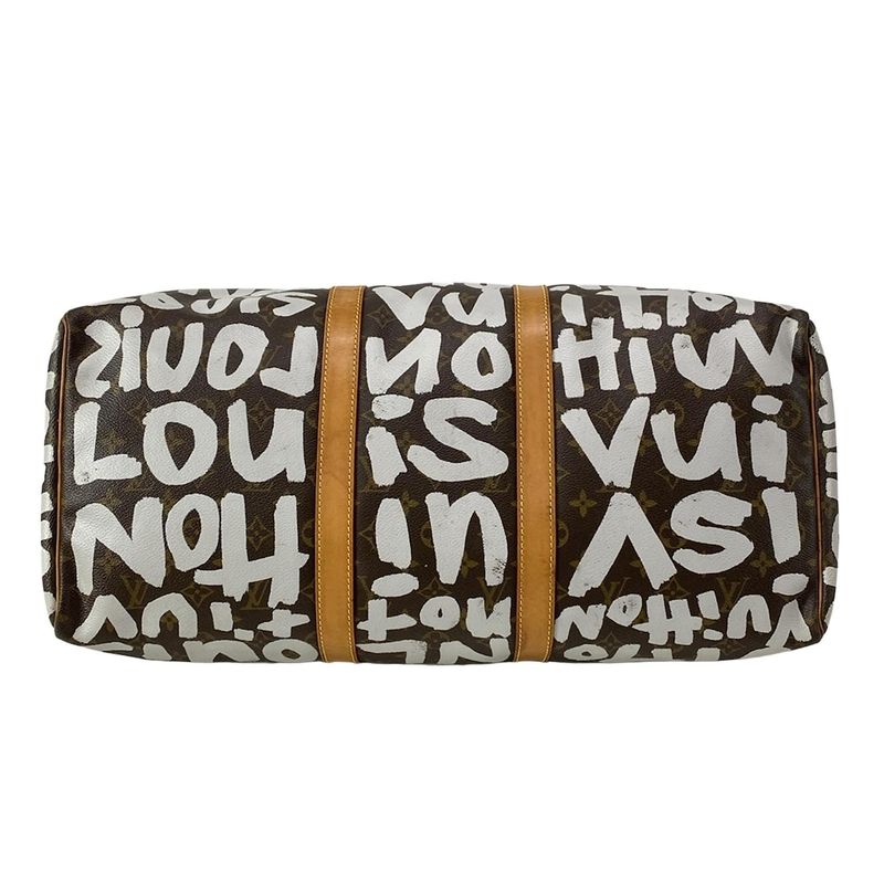 Louis Vuitton Boston Bag Graffiti Keepall 50 M92197 Argent