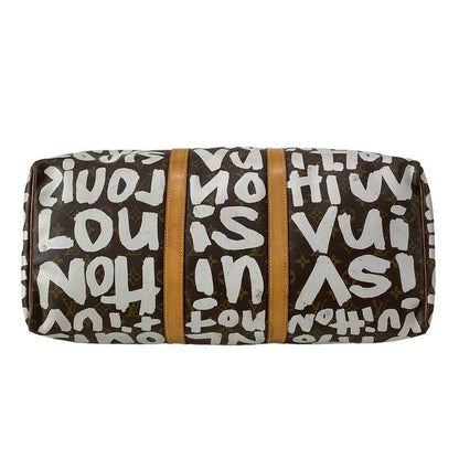Louis Vuitton Boston Bag Graffiti Keepall 50 M92197 Argent