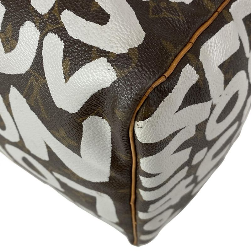 Louis Vuitton Boston Bag Graffiti Keepall 50 M92197 Argent