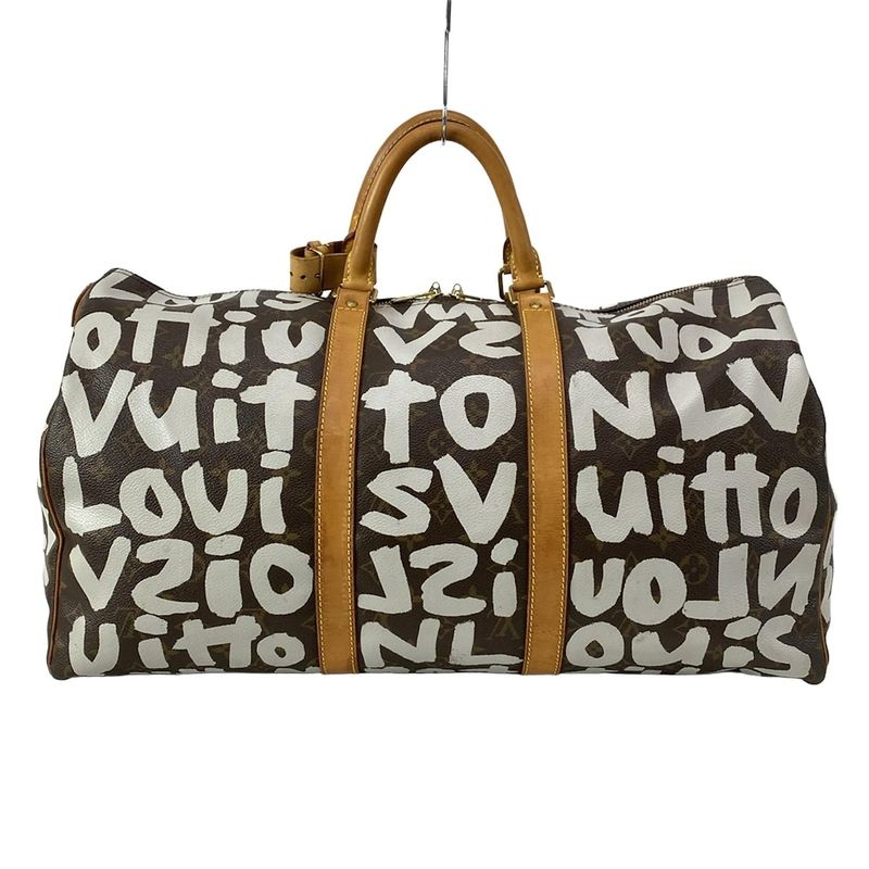 Louis Vuitton Boston Bag Graffiti Keepall 50 M92197 Argent