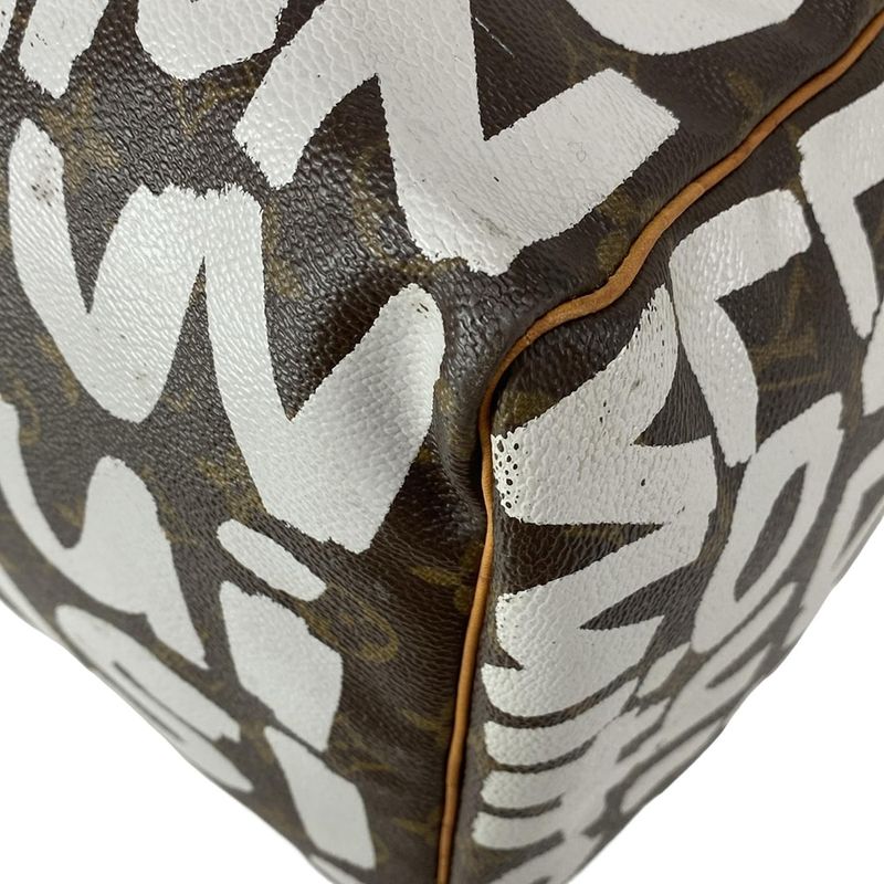Louis Vuitton Boston Bag Graffiti Keepall 50 M92197 Argent