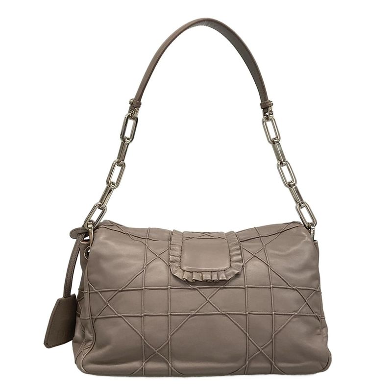 Dior Christian Dior Shoulder Bag New Rock Dark Gray Lambskin