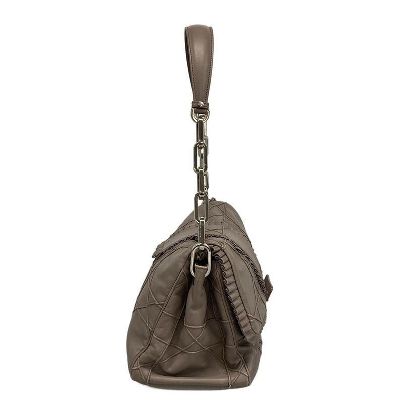 Dior Christian Dior Shoulder Bag New Rock Dark Gray Lambskin