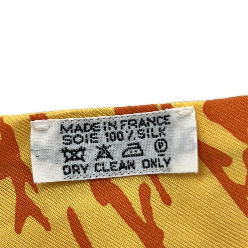 Hermes Scarf Twilly Yellow X Orange X Dark Brown Ribbon Scarf