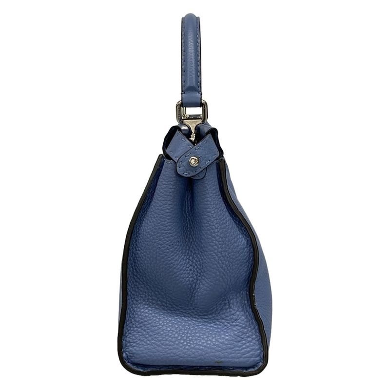 Fendi Handbag Peekaboo Iconic Medium Selleria 8bn290 Blue Leather