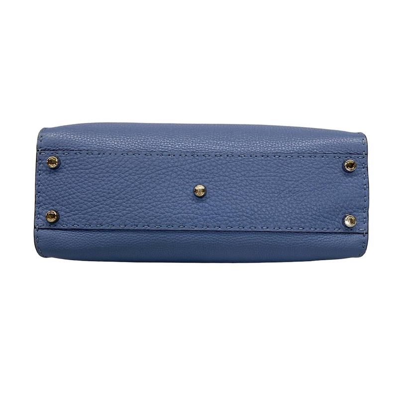 Fendi Handbag Peekaboo Iconic Medium Selleria 8bn290 Blue Leather