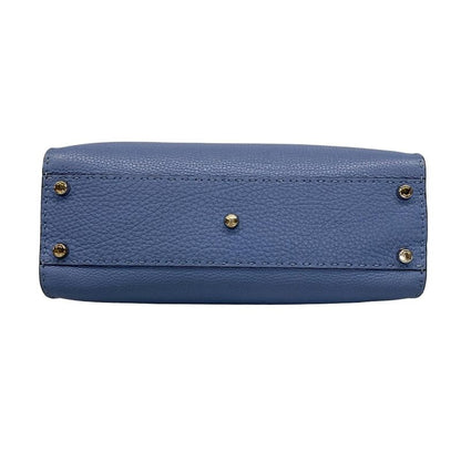 Fendi Handbag Peekaboo Iconic Medium Selleria 8bn290 Blue Leather