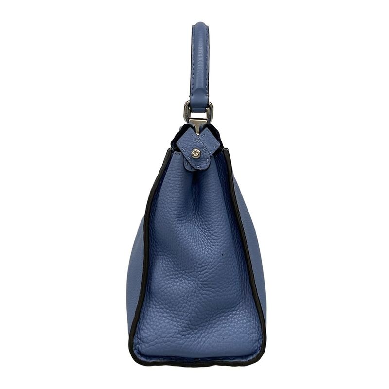 Fendi Handbag Peekaboo Iconic Medium Selleria 8bn290 Blue Leather