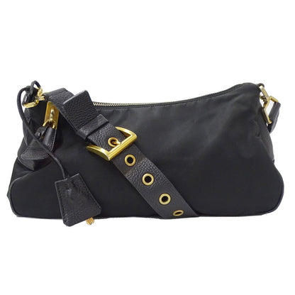 Prada Bag Women'S Brand Handbag Shoulder Bag One Shoulder Leather Black Br0232