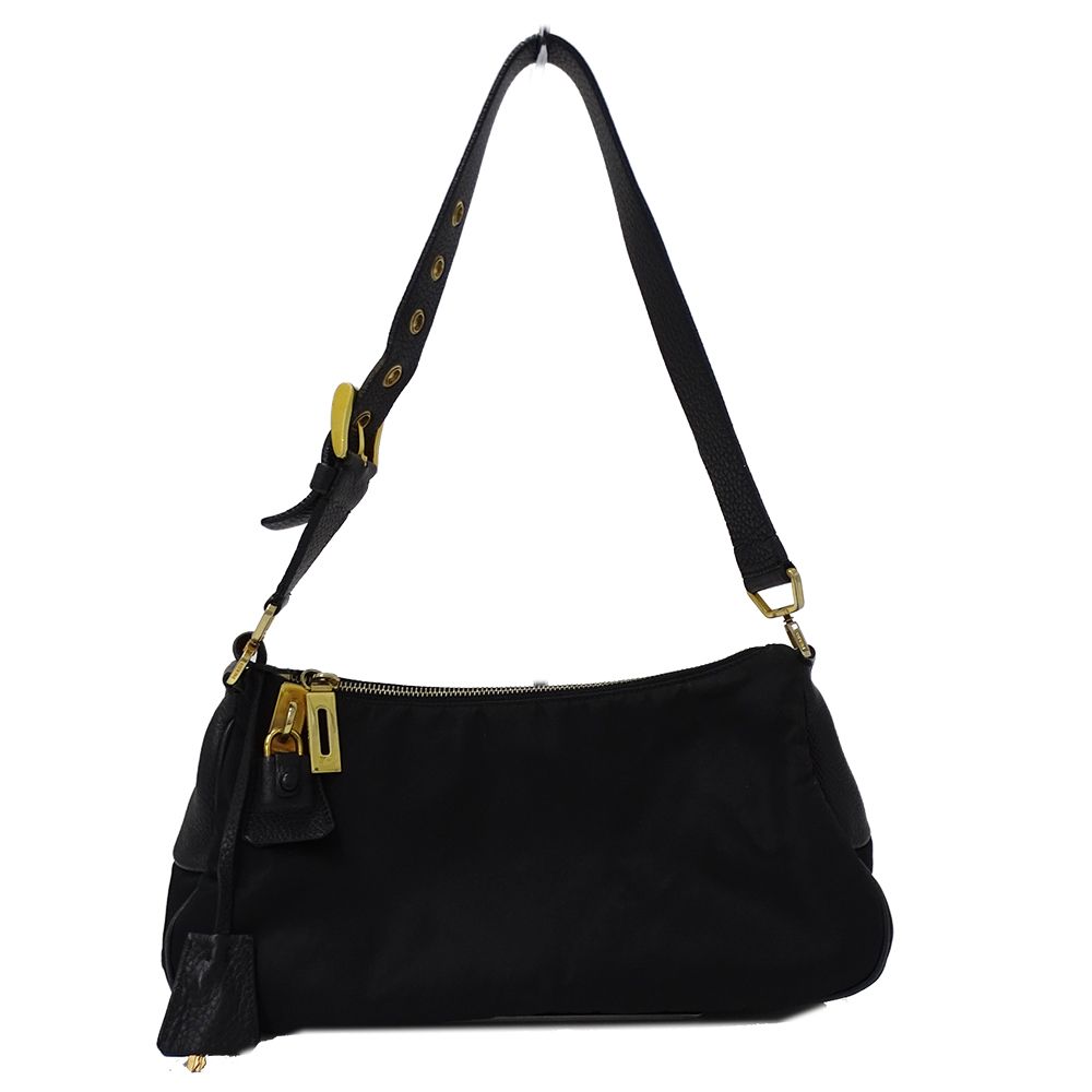 Prada Bag Women'S Brand Handbag Shoulder Bag One Shoulder Leather Black Br0232