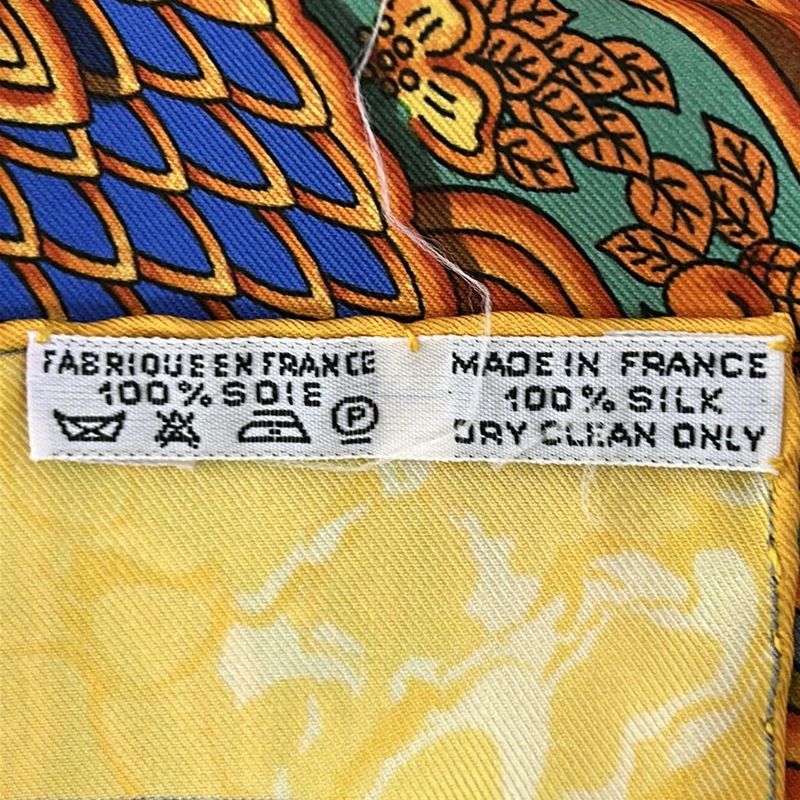 Hermes Scarf Carre 90 Yellow X Orange X Multi Carpe Diem