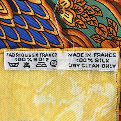 Hermes Scarf Carre 90 Yellow X Orange X Multi Carpe Diem
