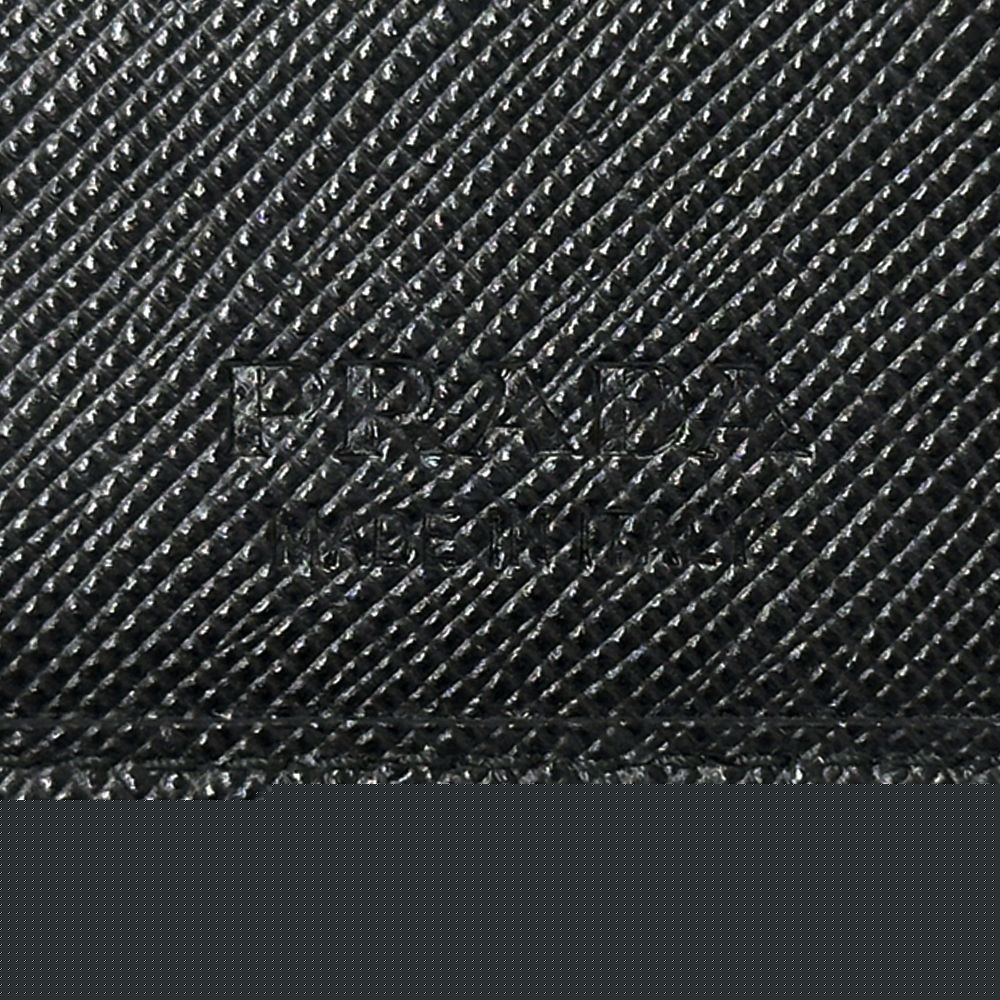 Prada Money Clip Men'S Brand Saffiano Nero 2mn077 Bifold Wallet Card Case