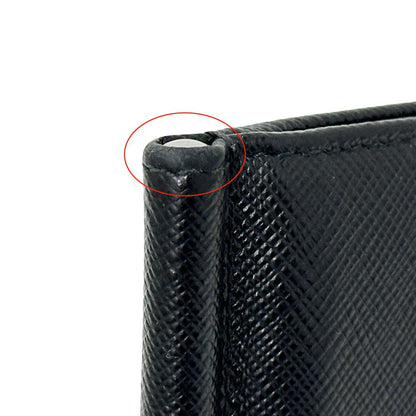 Prada Money Clip Men'S Brand Saffiano Nero 2mn077 Bifold Wallet Card Case