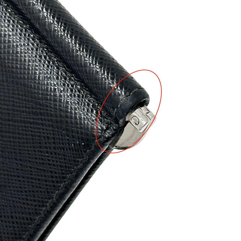 Prada Money Clip Men'S Brand Saffiano Nero 2mn077 Bifold Wallet Card Case