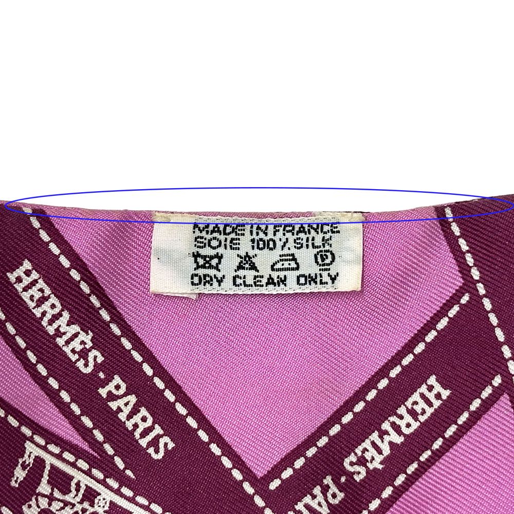 Hermes Scarf Twilly Volduc Ladies Brand Silk Pink Ribbon Pattern Pink Elegant
