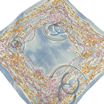 Chanel Scarf - Light Blue X Pink X Multi Coco Mark See-Through
