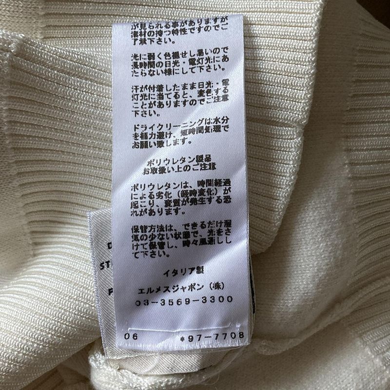 Hermes Long Sleeve Sweater Size 38 M Women's - 97-7708 White Crew Neck Cashmere