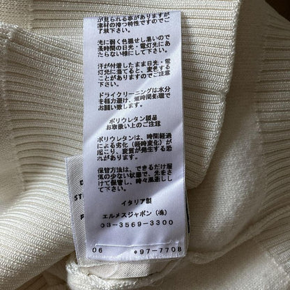 Hermes Long Sleeve Sweater Size 38 M Women's - 97-7708 White Crew Neck Cashmere