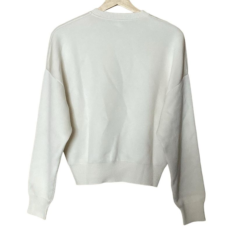 Hermes Long Sleeve Sweater Size 38 M Women's - 97-7708 White Crew Neck Cashmere