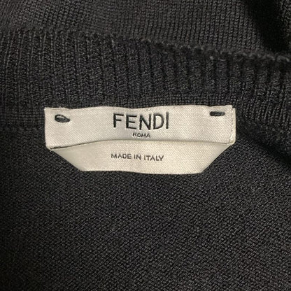 Fendi Cardigan Size 38 S Women's - Black Long Sleeve Flower Studs