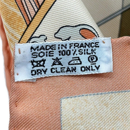 Hermes Scarf Carre 90 Orange X Beige X Multi Face Au Large (toward the Offshore)