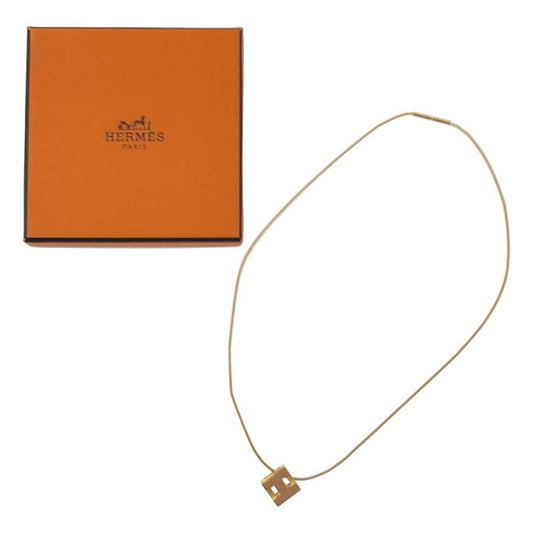 Hermes | Cage de Ash H Cube Wire Necklace | Gold Beige | Ladies