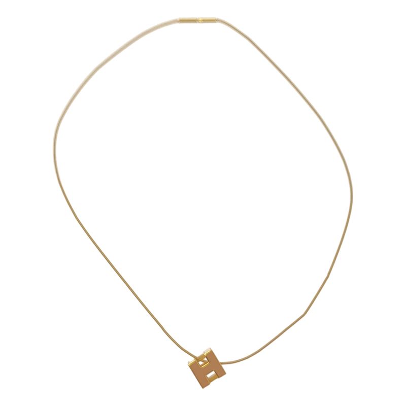 Hermes | Cage de Ash H Cube Wire Necklace | Gold Beige | Ladies