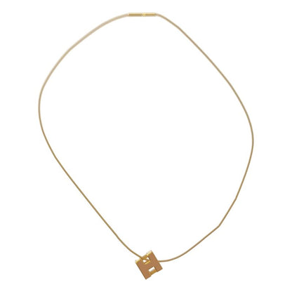 Hermes | Cage de Ash H Cube Wire Necklace | Gold Beige | Ladies