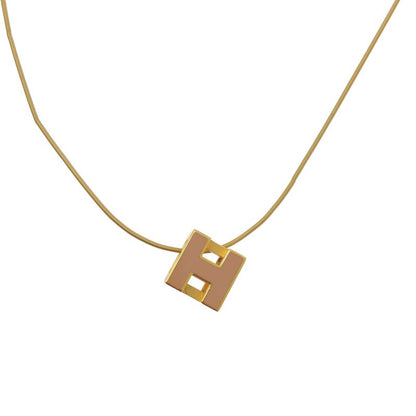 Hermes | Cage de Ash H Cube Wire Necklace | Gold Beige | Ladies