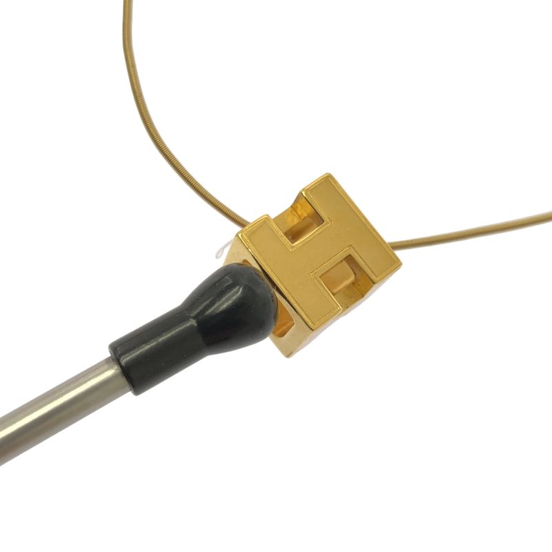 Hermes | Cage de Ash H Cube Wire Necklace | Gold Beige | Ladies