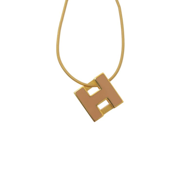 Hermes | Cage de Ash H Cube Wire Necklace | Gold Beige | Ladies