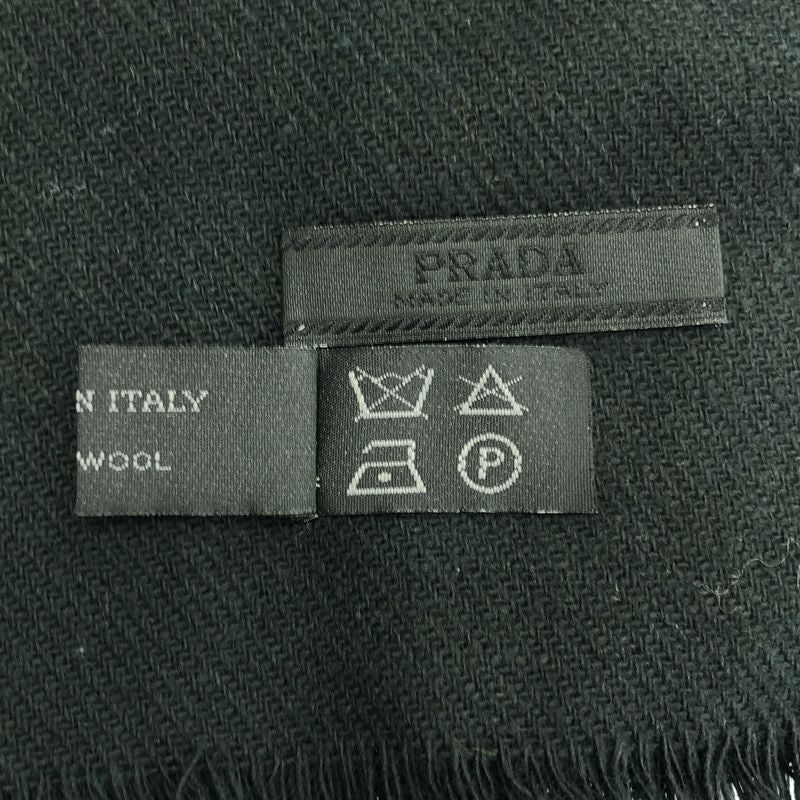 Prada | Wool Fringe Scarf | Black | Men's