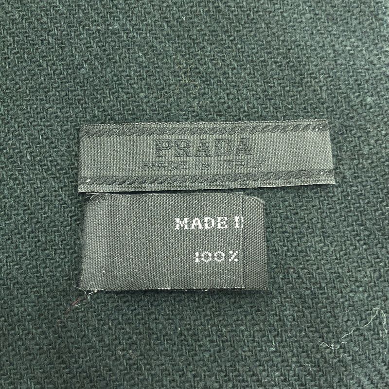 Prada | Wool Fringe Scarf | Black | Men's