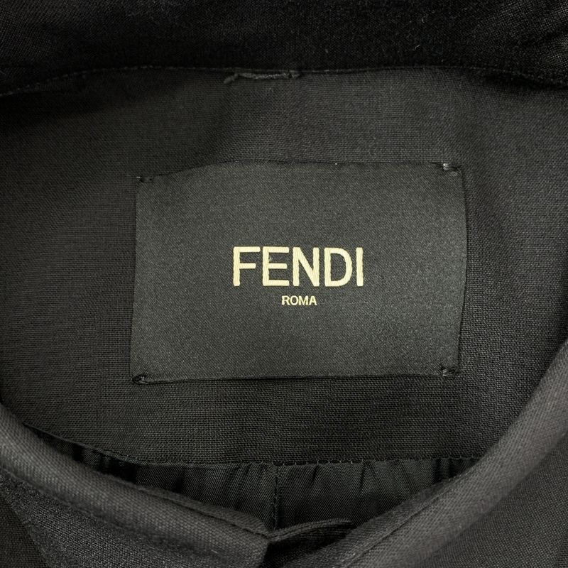 Fendi | Giacca Jacket Logo Patch Shirt | 44 | Black | Men's