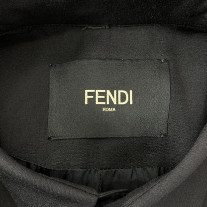 Fendi | Giacca Jacket Logo Patch Shirt | 44 | Black | Men's