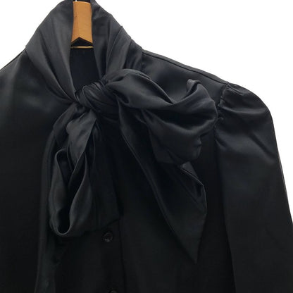 Saint Laurent Paris | Silk Ribbon Bowtie Shirt | XS | Black | Ladies