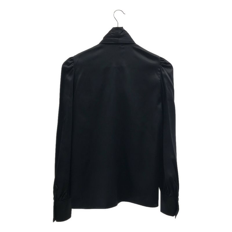 Saint Laurent Paris | Silk Ribbon Bowtie Shirt | XS | Black | Ladies