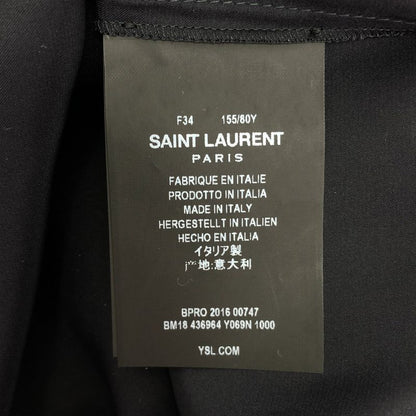 Saint Laurent Paris | Silk Ribbon Bowtie Shirt | XS | Black | Ladies
