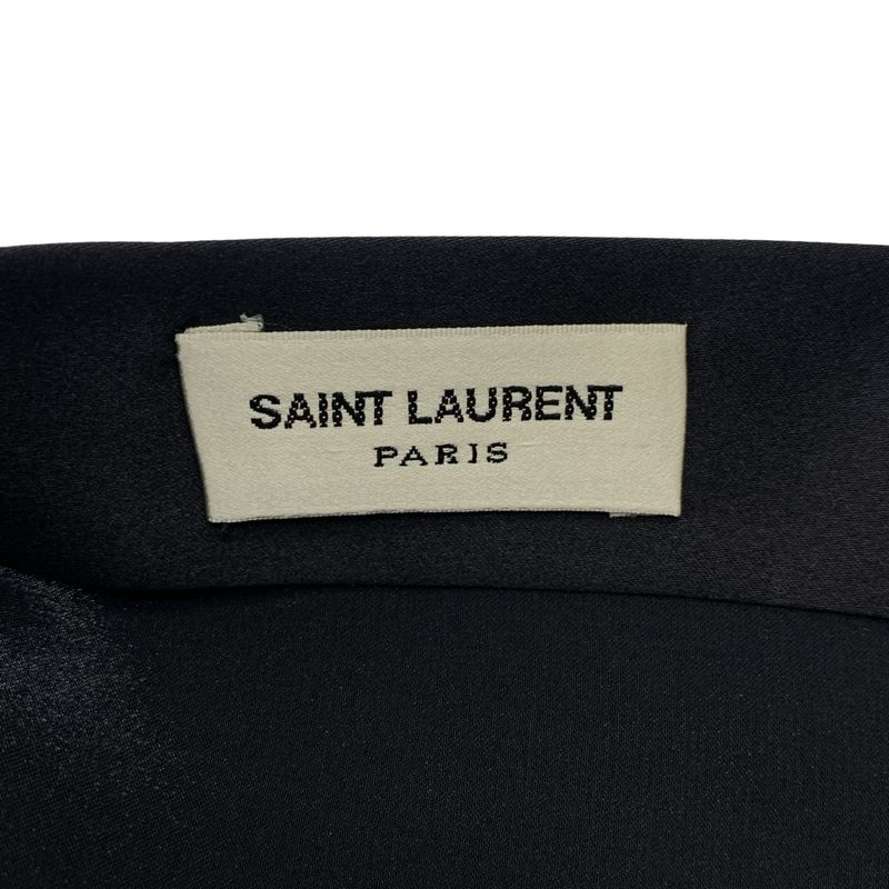 Saint Laurent Paris | Silk Ribbon Bowtie Shirt | XS | Black | Ladies