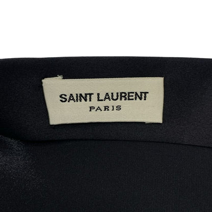 Saint Laurent Paris | Silk Ribbon Bowtie Shirt | XS | Black | Ladies
