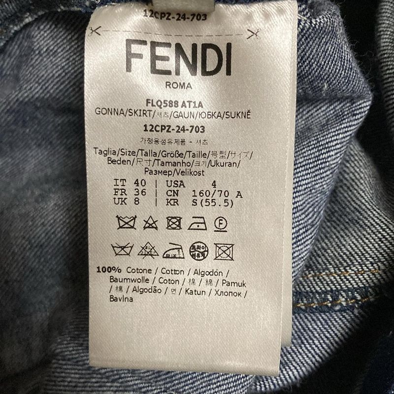 Fendi Long Skirt Size 40 M Women's - Navy X Dark Navy Denim