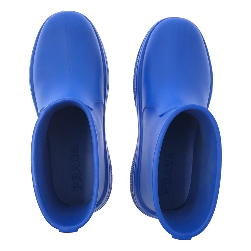 Prada | Triangle Logo Rubber Boots | 45 | Blue | Men's