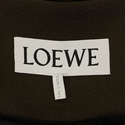 Loewe | Anagram Leather Patch Wool Hooded Tailored Jacket | 46 | Khaki |
