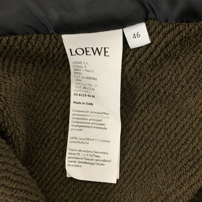 Loewe | Anagram Leather Patch Wool Hooded Tailored Jacket | 46 | Khaki |