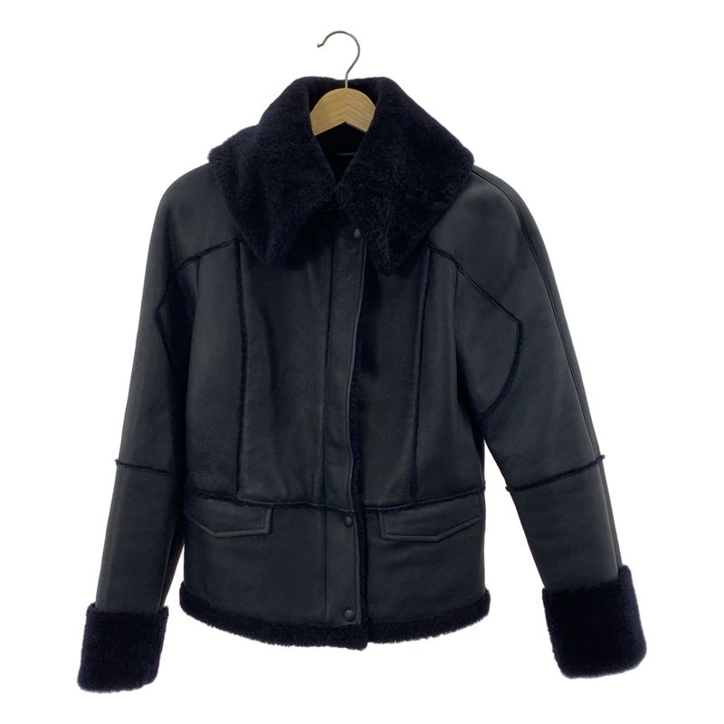 Bottega Veneta | Leather Boa Shearling Jacket | 40 | Black | Ladies