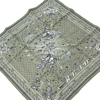 Hermes Scarf Carre 55 Khaki X White X Black Chorus Stellarum