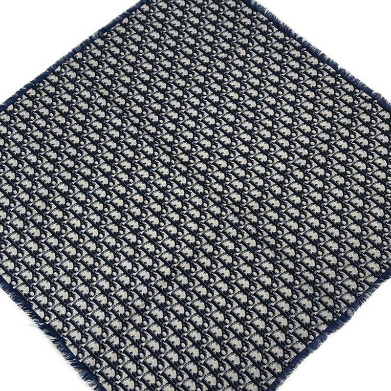 Dior Christian Dior Scarf - Dark Navy X Ivory Logogram Pattern Fringe