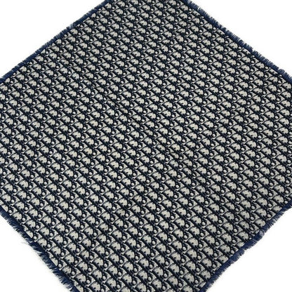 Dior Christian Dior Scarf - Dark Navy X Ivory Logogram Pattern Fringe