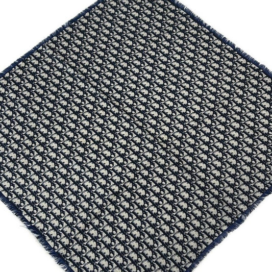 Dior Christian Dior Scarf - Dark Navy X Ivory Logogram Pattern Fringe